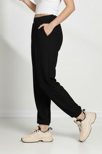 Zivame Knit Cotton Loungewear Bottom - Black Beauty — thumbnail 4